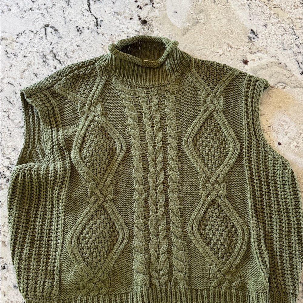 She + sky mock neck tank top sweater